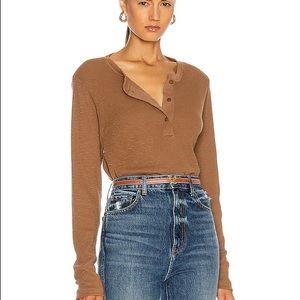 ❤️ BOGO Vintage brown tan beige Henley